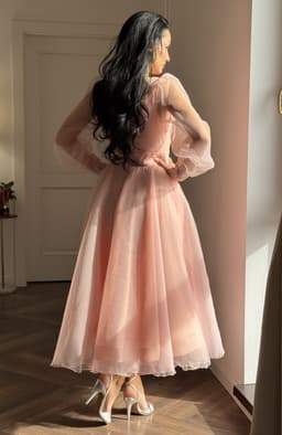 Rochie de ocazie eleganta midi din tull 5