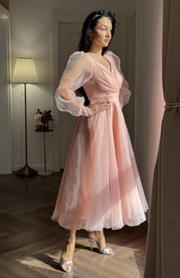 Rochie de ocazie eleganta midi din tull 3