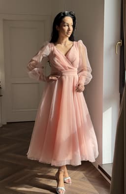 Rochie de ocazie eleganta midi din tull 4