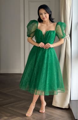 Rochie de ocazie eleganta verde 2