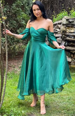 Rochie de ocazie eleganta verde din organza 3