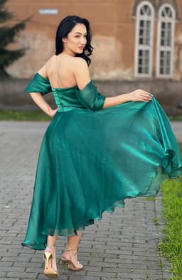 Rochie de ocazie eleganta verde din organza 6
