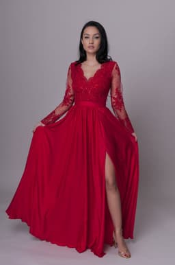 Rochie de ocazie lunga rosie 3