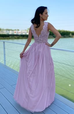 Rochie de ocazie lunga cu dantela 4