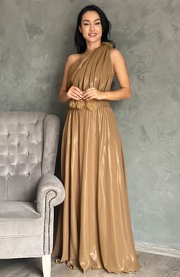 Rochie de ocazie lunga vaporoasa cu flori 2