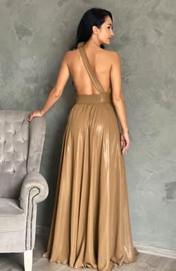 Rochie de ocazie lunga vaporoasa cu flori 4