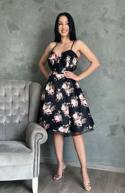 Rochie de ocazie midi cu imprimeu floral 4