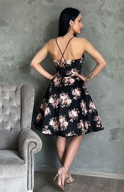 Rochie de ocazie midi cu imprimeu floral 3