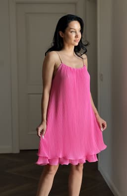 Rochie de ocazie midi plisata roz 3