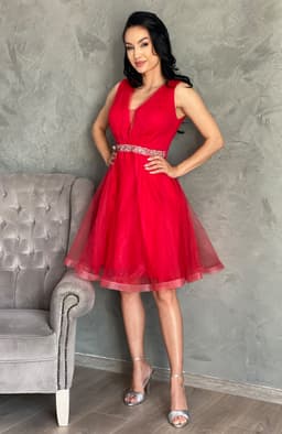 Rochie de ocazie midi rosie 5