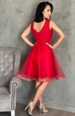 Rochie de ocazie midi rosie 4