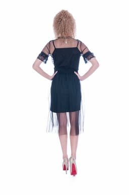 Rochie de ocazie neagra cu maneca scurta 5