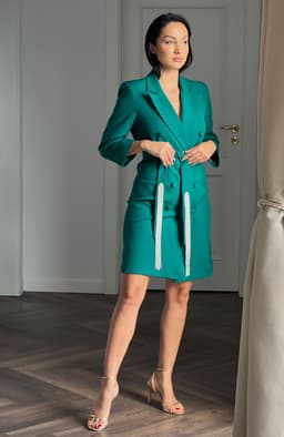 Rochie de ocazie tip sacou verde 3