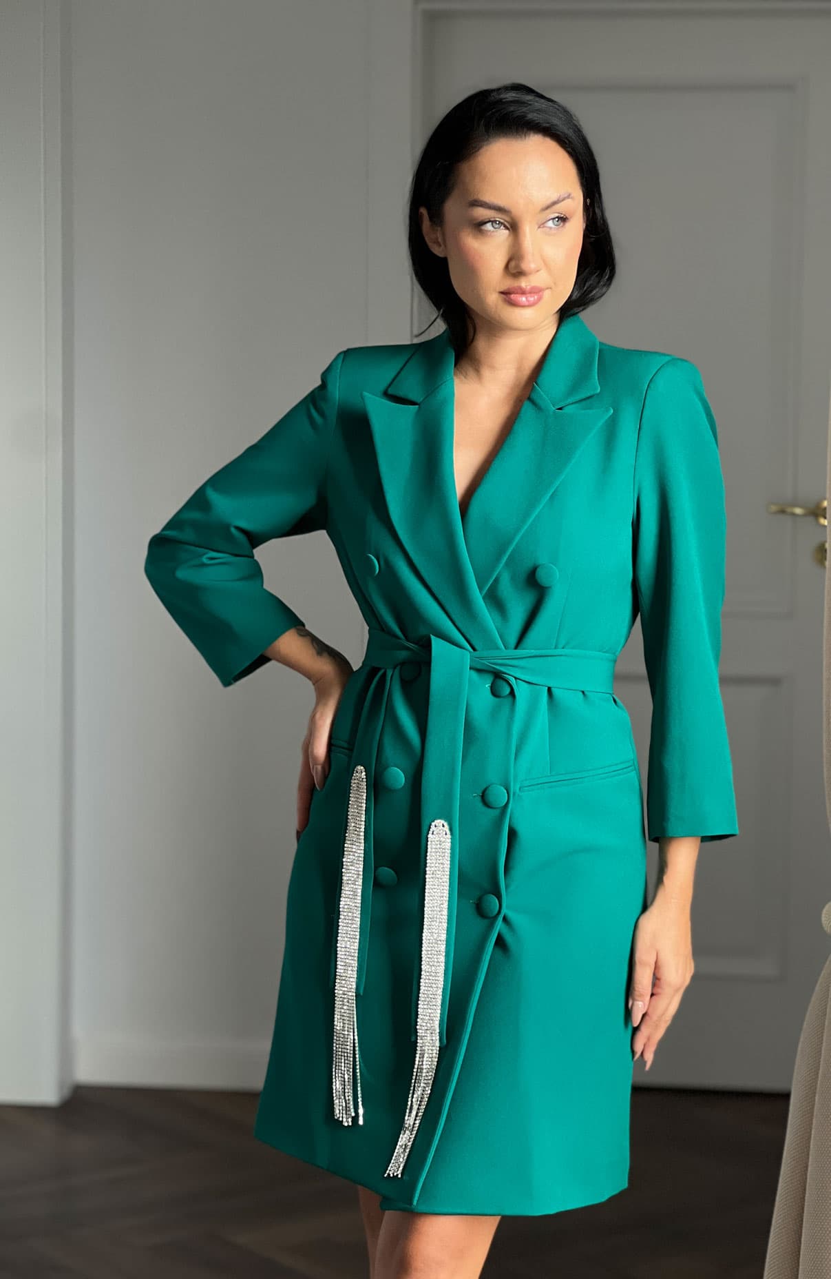 Rochie de ocazie tip sacou verde