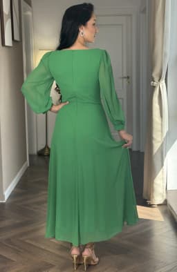 Rochie de ocazie verde lunga din voal 4