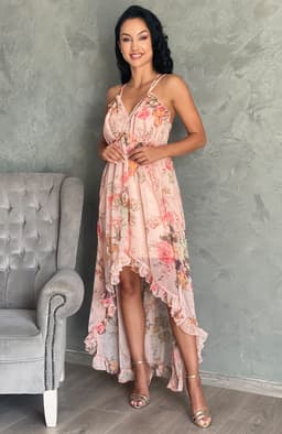 Rochie de zi vaporoasa cu imprimeu floral 3