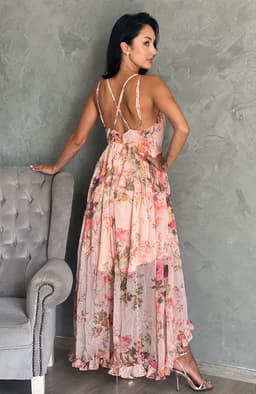 Rochie de zi vaporoasa cu imprimeu floral 4