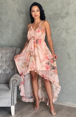 Rochie de zi vaporoasa cu imprimeu floral 1