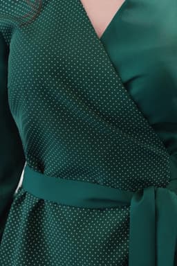 Rochie de zi verde eleganta 4