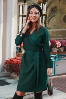 Rochie de zi verde eleganta 1