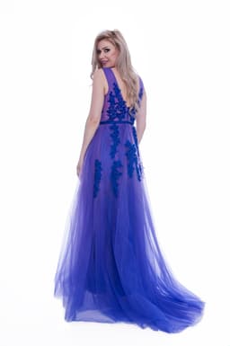 Rochie din dantela si tul lunga in degrade 3