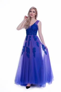 Rochie din dantela si tul lunga in degrade 4