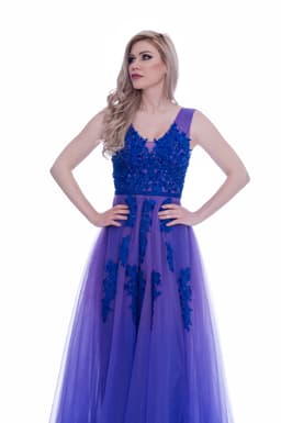 Rochie din dantela si tul lunga in degrade 5