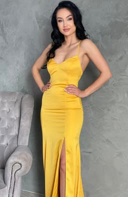 Rochie din satin lunga eleganta 6