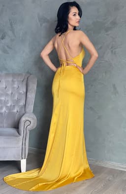 Rochie din satin lunga eleganta 3