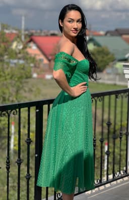 Rochie din tull si dantela midi 8