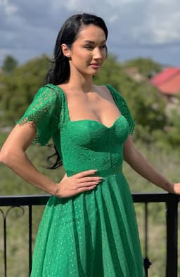 Rochie din tull si dantela midi 5