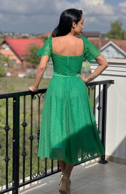 Rochie din tull si dantela midi 4