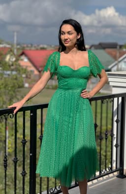 Rochie din tull si dantela midi 3