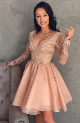 Rochie eleganta de ocazie din dantela si voal 2