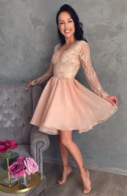 Rochie eleganta de ocazie din dantela si voal 4