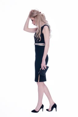 Rochie eleganta de seara neagra midi - Unicat 4