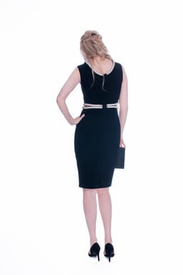 Rochie eleganta de seara neagra midi - Unicat 5