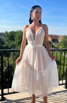 Rochie eleganta din dantela si tull 4