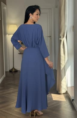 Rochie eleganta lunga albastra in clos 4