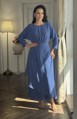 Rochie eleganta lunga albastra in clos 2