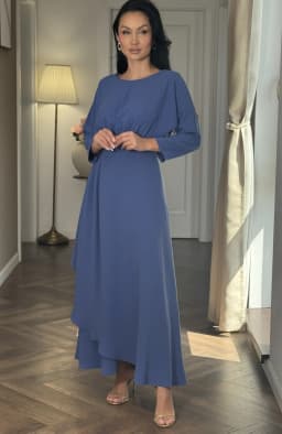 Rochie eleganta lunga albastra in clos 5