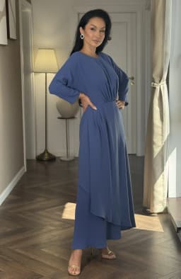 Rochie eleganta lunga albastra in clos 6