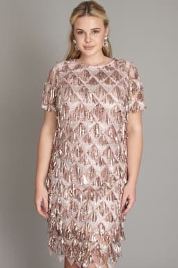 Rochie eleganta paiete midi roz prafuit 5