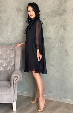 Rochie neagra eleganta vaporoasa 4