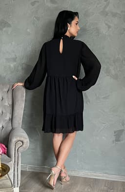 Rochie neagra plisata 5
