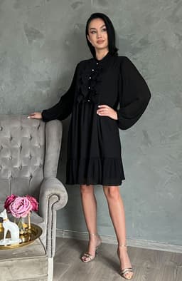 Rochie neagra plisata 1