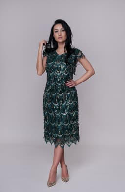 Rochie paiete verde 3
