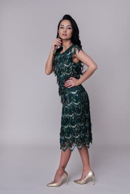 Rochie paiete verde 4