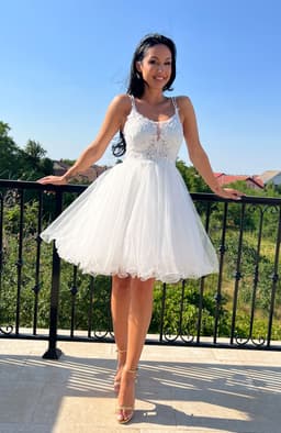 Rochie pentru cununie alba cu dantela 2