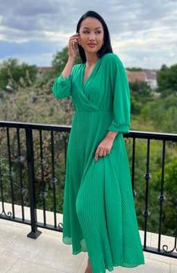 Rochie plisata eleganta cu maneci lungi 3